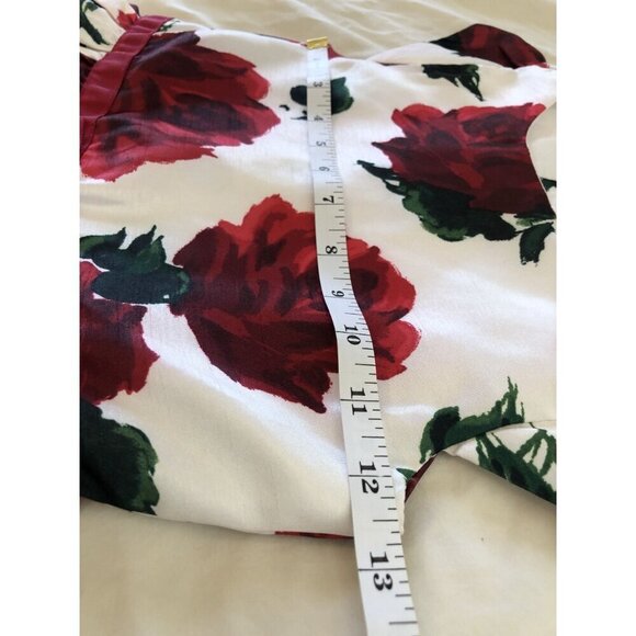 Dressed Up by Gymboree Red Rose Dress Girls 6 Button Detail Dance Church Easter - Picture 9 of 11